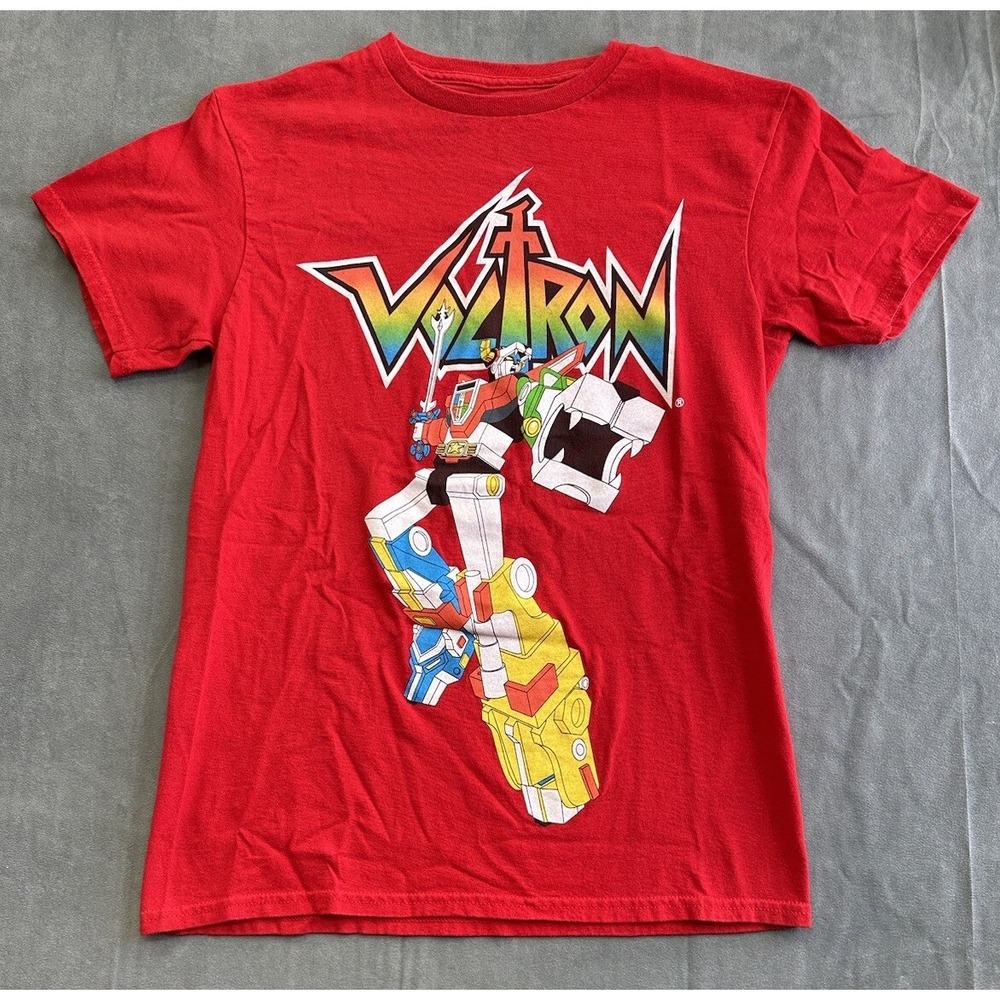 Voltron Tshirt Red Tee Mens Small Graphic Cartoon 80s 90s Animated